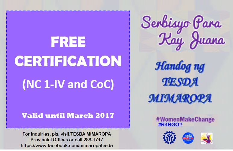 tesda-mimaropa-will-give-free-certification-to-all-women-of-mimaropa