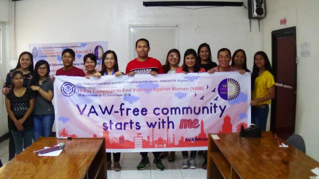 TESDA MiMaRoPa joins the 18 day Campaign to End Violence Against Women
